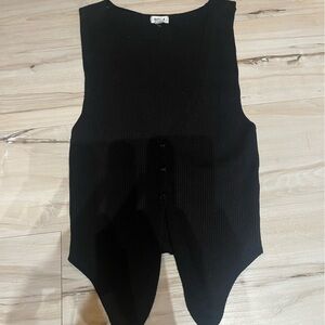 Garage Black Ribbed Tank